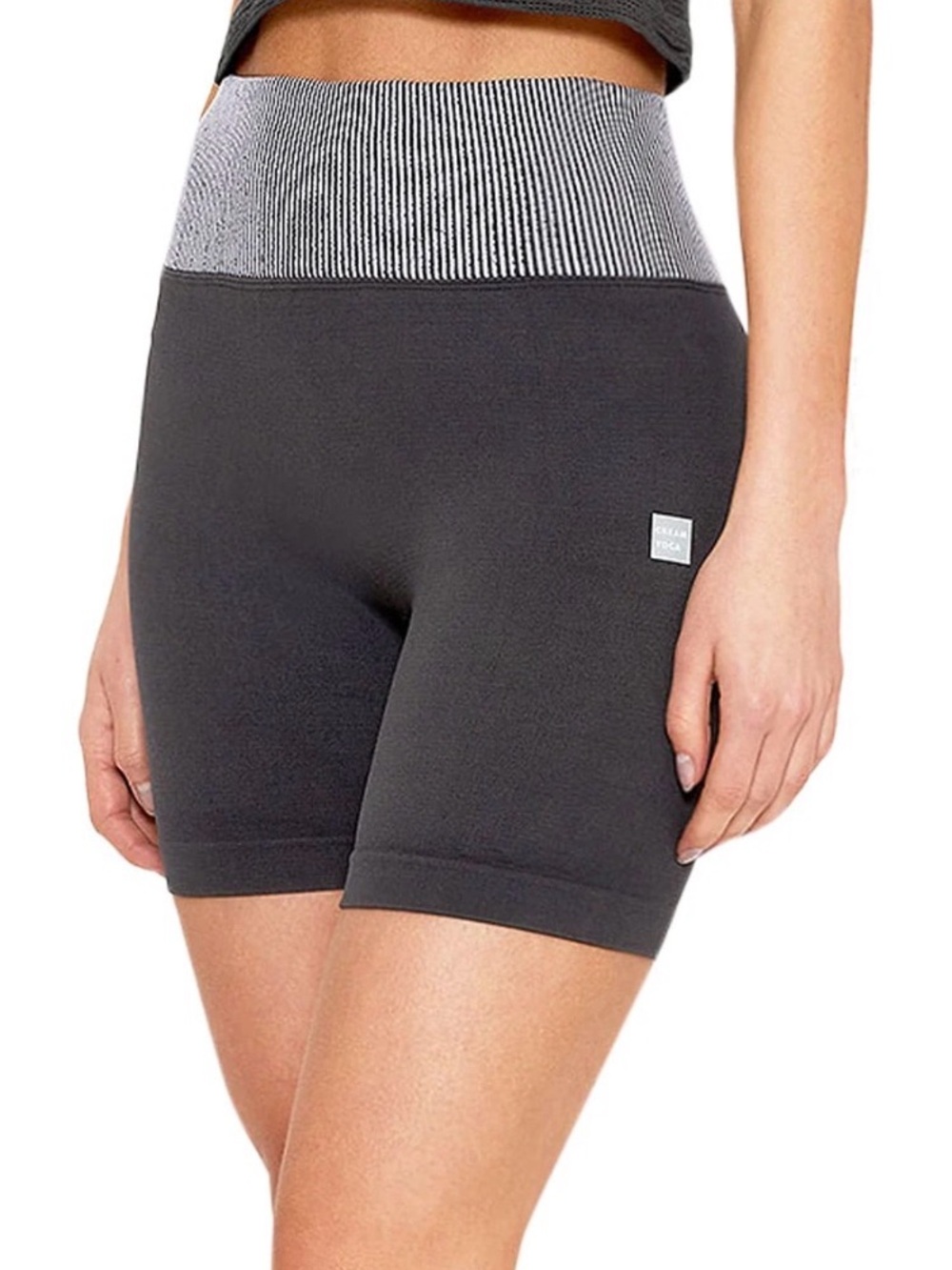 Cream Yoga Ashley Biker Shorts seamless with ribbed Waistband